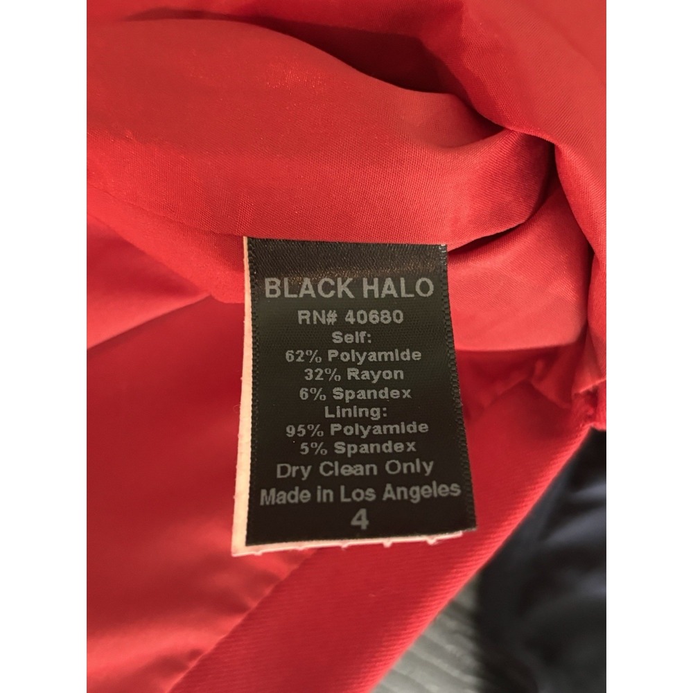 Black Halo Red Fitted Sheath Dress Formal Womens Size 4 Red Bodycon Lined EUC - Picture 4 of 4